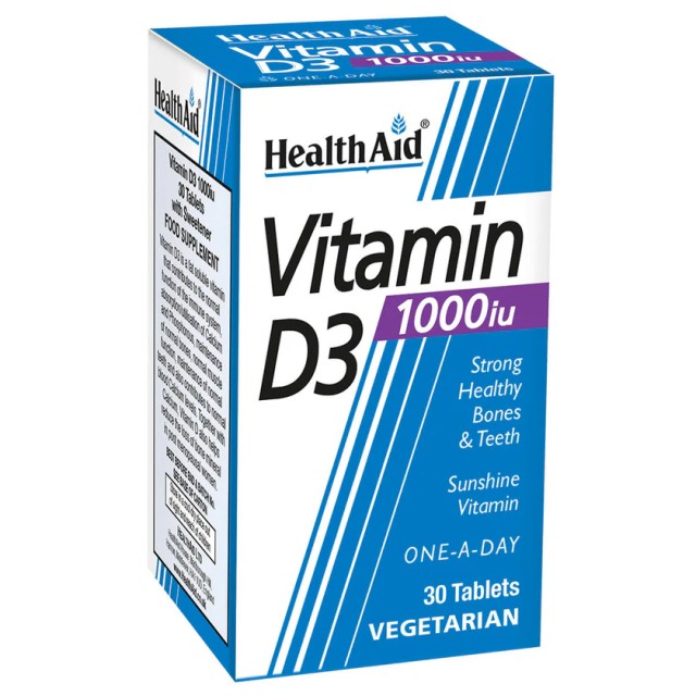 HEALTH AID Vitamin  D3 1000iu 30 Ταμπλέτες