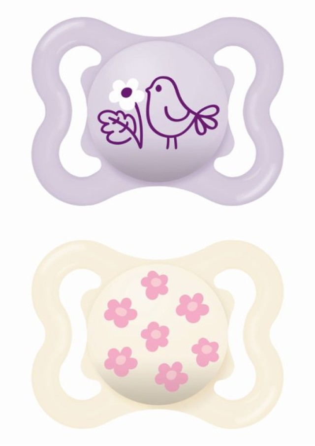 Mam Πιπίλα Supreme Σιλικόνης 2-6 μηνών Κορίτσι μωβ & ροζ ,2τμχ.