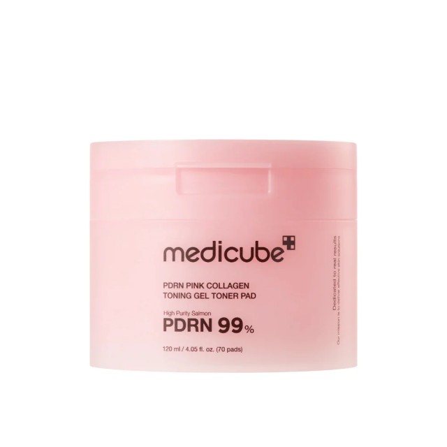 Medicube PDRN Pink Collagen Toning Gel Toner Pad -Ενυδατική, συσφικτική και φωτεινή λύση για την επιδερμίδα 70pads