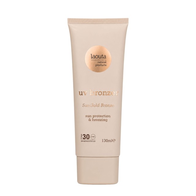 Laouta Natural Products Uv SunGold Bronze Αντηλιακό με Χρώμα & Μπρονζέ αποτέλεσμα Spf30, 130ml