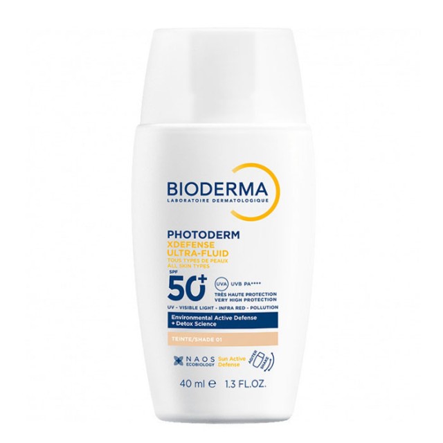 Bioderma Photoderm XDefense Ultra-Fluid Αντιηλιακό Προσώπου με Χρώμα SPF50+ Απόχρωση 01  40ml