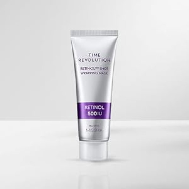 MISSHA - Time Revolution Retinol 500 Shot Wrapping Mask 80ml-Μάσκα Περιτύλισης Νυκτός με Ρετινόλη 80ml