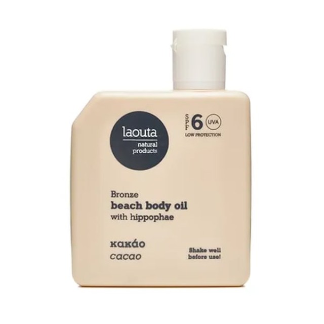 Laouta Beach Body Τanning Oil Cacao With Hippophae Spf 6,100ml