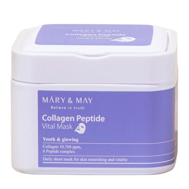 Mary&May  Collagen Peptide Vital Mask Pack (30 sheets)
