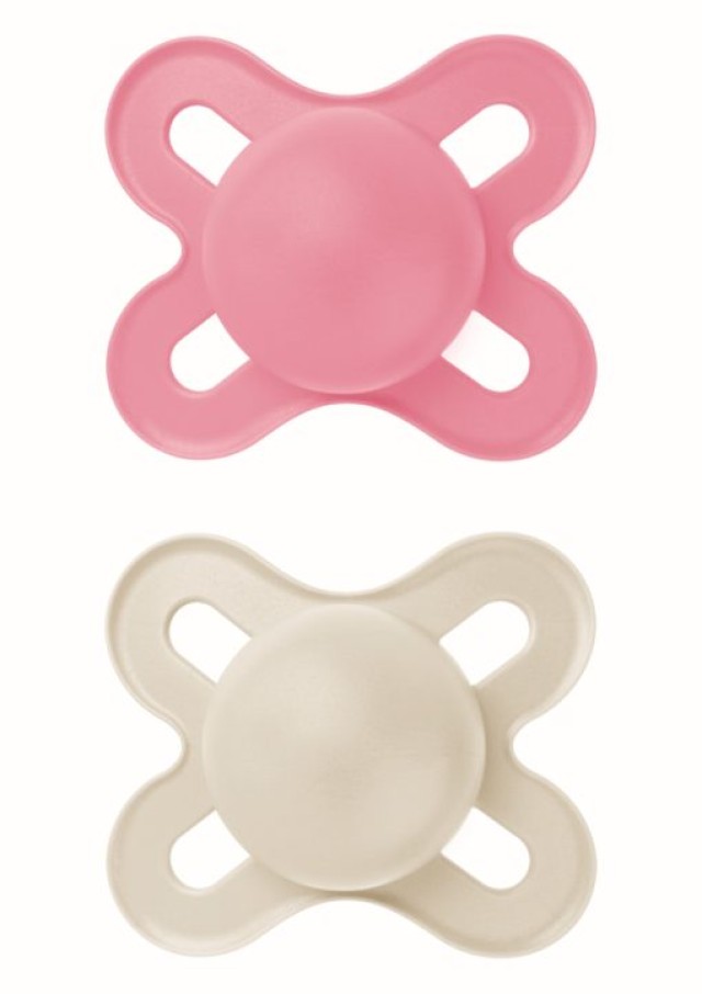 Mam Original Start Ορθοδοντική Πιπίλα Σιλικόνης για 0-2m Ροζ/Γκρι, 2τμχ