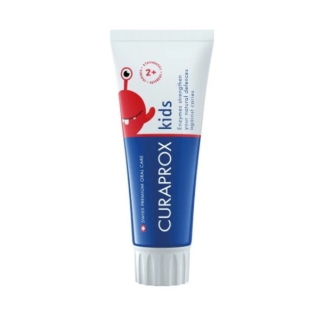 Curaprox Toothpaste For Kids Παιδική Οδοντόκρεμα από 2 Ετών και Άνω με Γεύση Φράουλας με Φθόριο 950ppm 60ml