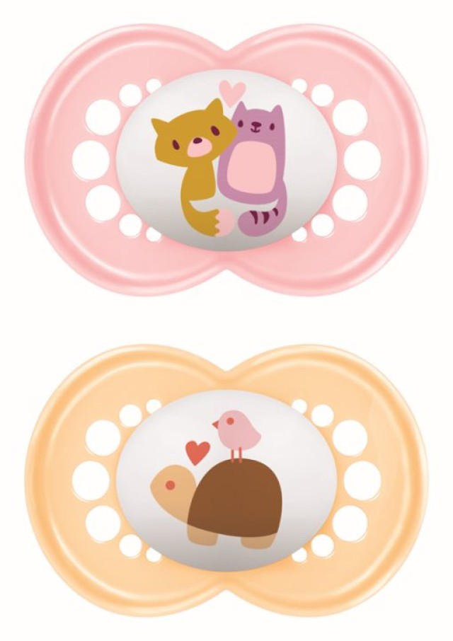 Mam Πιπίλες Σιλικόνης για 6-16 μηνών Original Πορτοκαλί/Μωβ 2τμχ