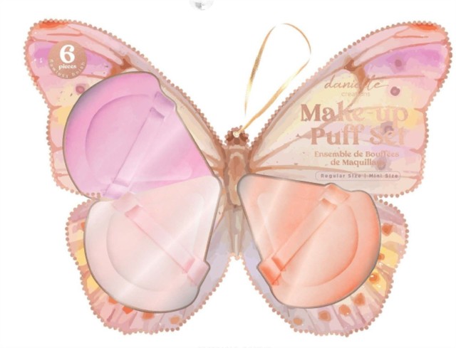 Σετ με 3 Powder Puff σφουγγαράκια μακιγιάζ, Butterfly Makeup Puff Set - By Upper Canada.
