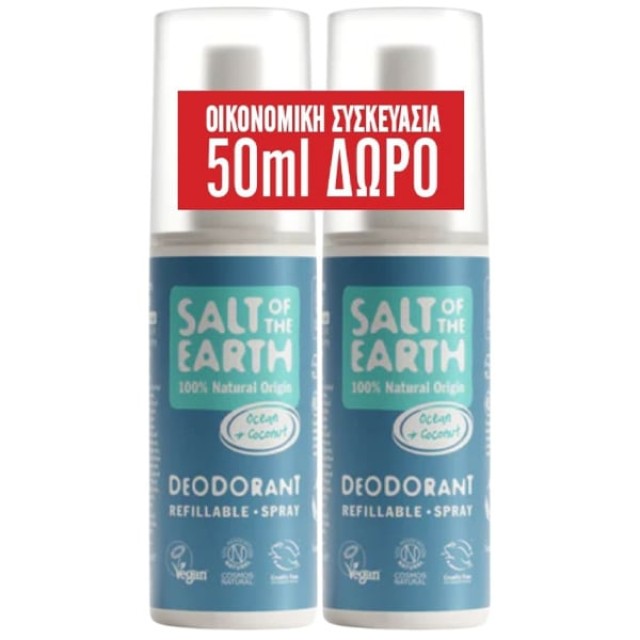 Salt of the Earth Promo Ocea & Coconut Refillable Deodorant Αποσμητικό Σπρέι 2x100ml