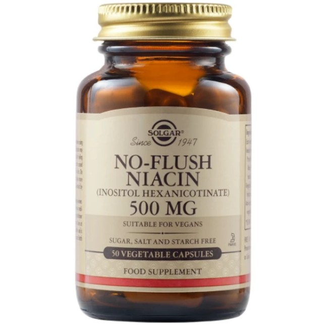 Solgar No-Flush Niacin 500mg 50 Capsules