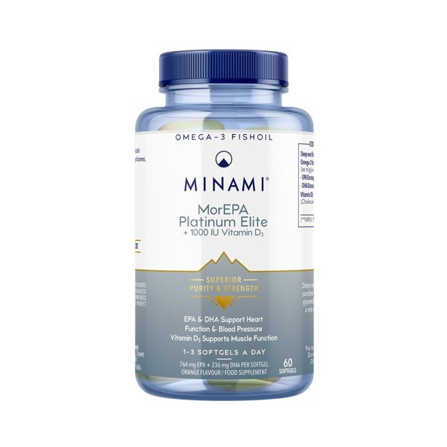 Minami MorEPA Platinum Εlite + Vit. D3 60 Μαλακές Κάψουλες