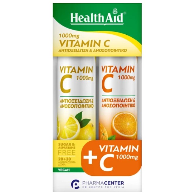 Health Aid Vitamin C 1000mg Lemon & Orange Promo 1+1, 2x20eff.tabs
