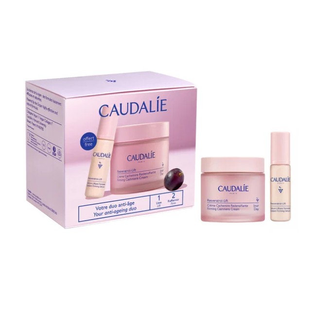 Caudalie Resveratrol-Lift Cashmere Set Αντιρυτιδική Κρέμα Προσώπου για Λείανση & Θρέψη 50 ml + Δώρο Αντιρυτιδικός Ορός Επανόρθωσης 10 ml