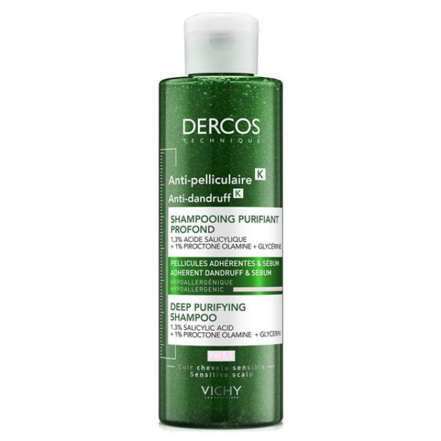 Vichy Dercos Anti-Dandruff Κ Αντιπιτυριδικό Σαμπουάν για Ευαίσθητο Τριχωτό 250ml