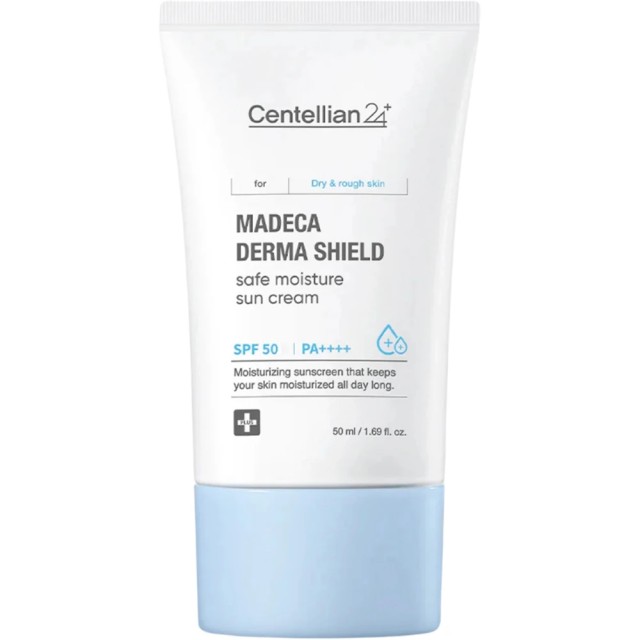 CENTELIAN 24 Madeca Derma Shield Safe Moisture Sun Cream -Αντηλιακό για το πρόσωπο με Madecassic Acid SPF50+50ml