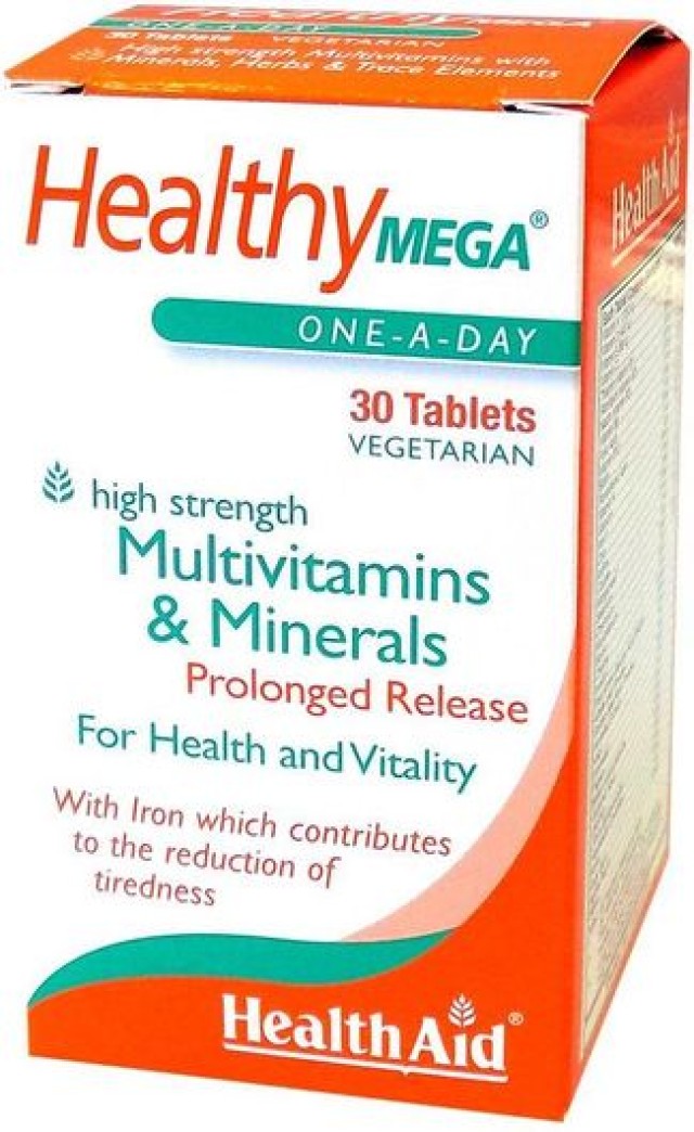 Health Aid Healthy Mega Multivitamins & Minerals, Πολυβιταμίνες & Μέταλλα 30Tabs Vegan