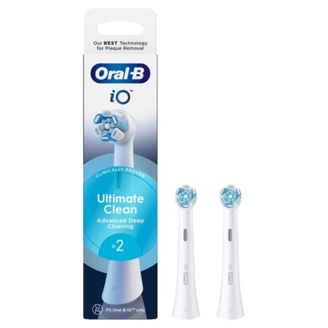 Oral-B iO Ultimate Clean Λευκές Ανταλλακτικές Κεφαλές, 2 τεμ.
