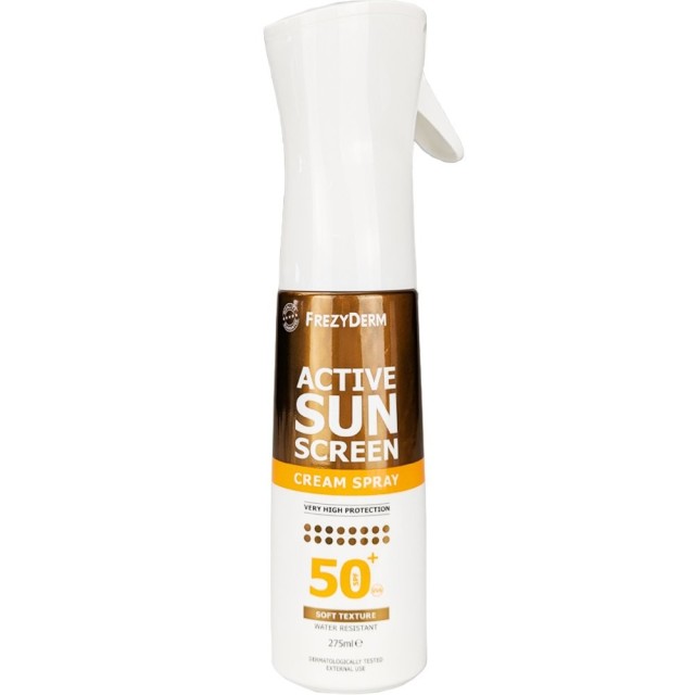 Frezyderm Active Αντηλιακή Κρέμα σε Spray SPF50+ με Χρώμα για Χρυσαφένιο Μαύρισμα 275ml