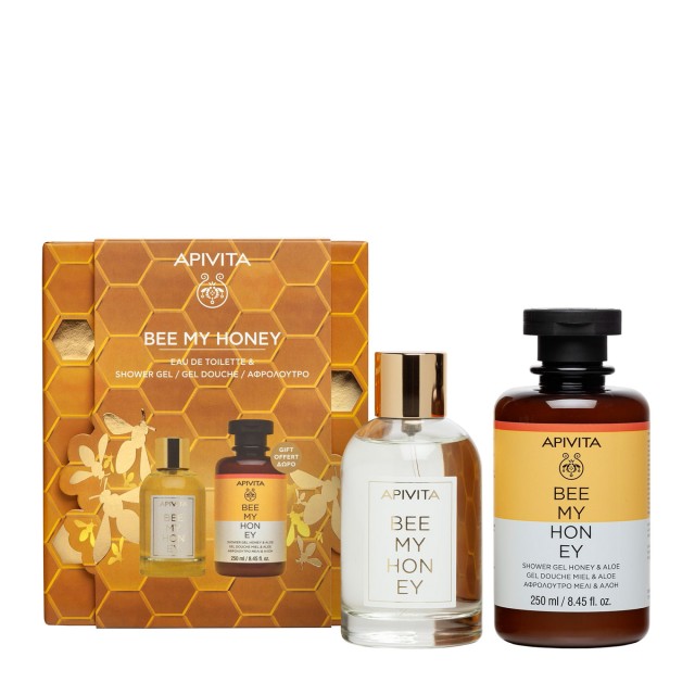 Apivita Bee My Honey Promo Eau De Toilette Unisex Άρωμα, 100ml & Δώρο Shower Gel Αφρόλουτρο Σώματος, 250ml, 1σετ