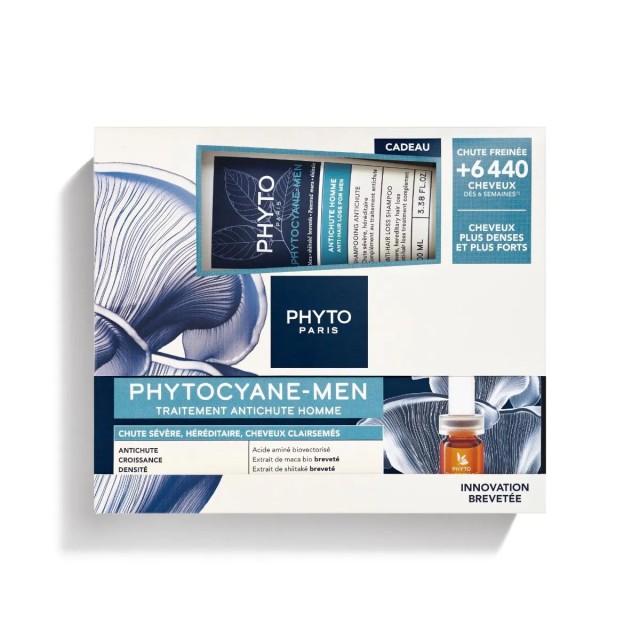 Phyto Promo Phytocyane-Men Anti-Hair Loss Treatment Θεραπεία κατά της Τριχόπτωσης για Άνδρες 12vials x 3.5ml & Δώρο Anti-Hair Loss Shampoo Σαμπουάν για Άνδρες 100ml