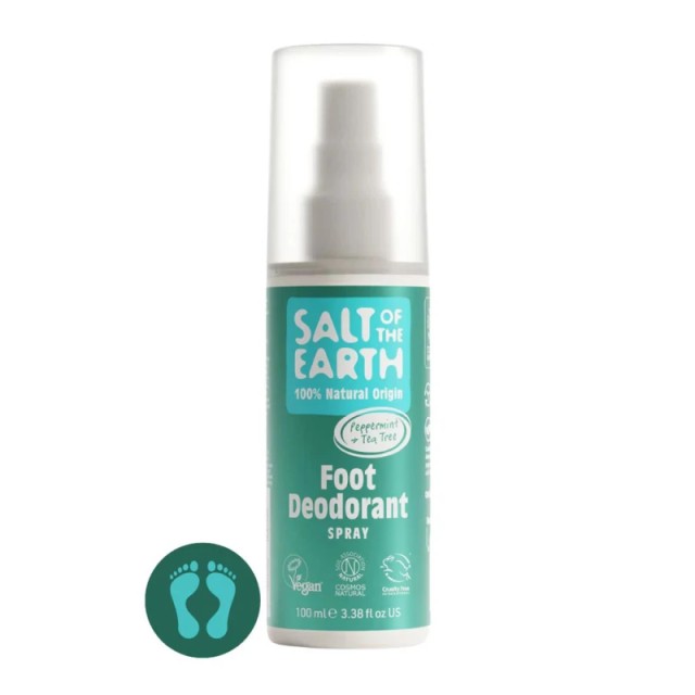 Salt of the Earth Peppermint & Tea Tree Natural Αποσμητικό Σπρέι Ποδιών 100ml