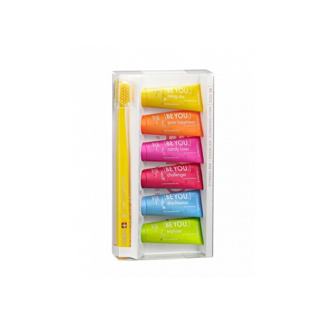 Curaprox Be You Six-Taste Mini Pack Toothpastes 6 x 10 ml & Toothbrush CS 5460