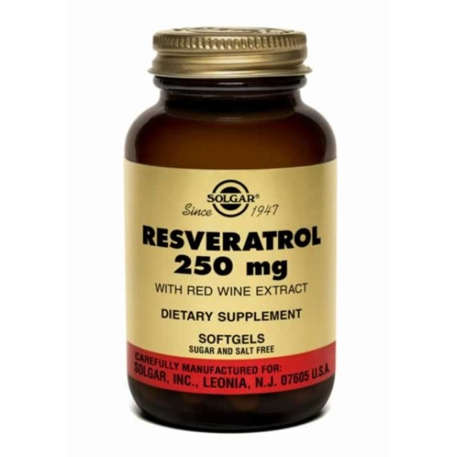 Solgar Resveratrol 250mg Αντιοξειδωτικά 30 Softgels