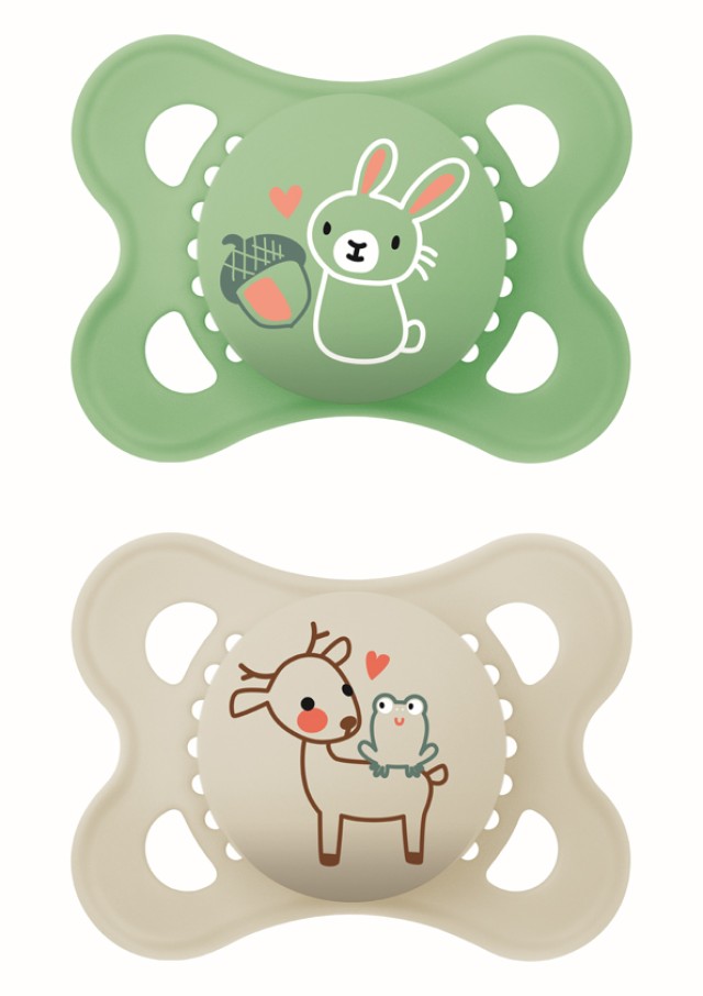 Mam Πιπίλα Original Unisex Σιλικόνης ( χακί & μπέζ ) 2-6 μηνών, 2τεμ