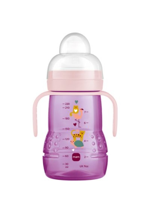Mam Μπιμπερό Μετάβασης σε ποτηράκι Στόμιο Extra Soft 4m+ (κορίτσι) - 220ml 450G