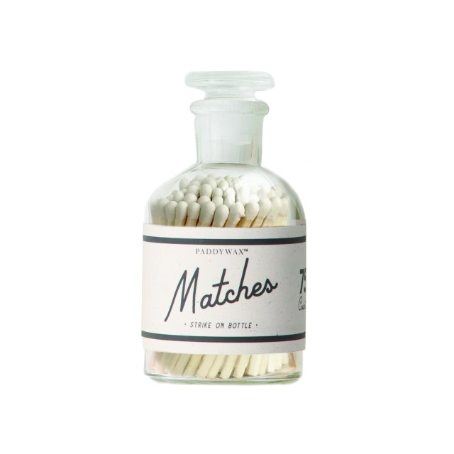 Paddywax White safety matches in glass bottle ,75τεμ