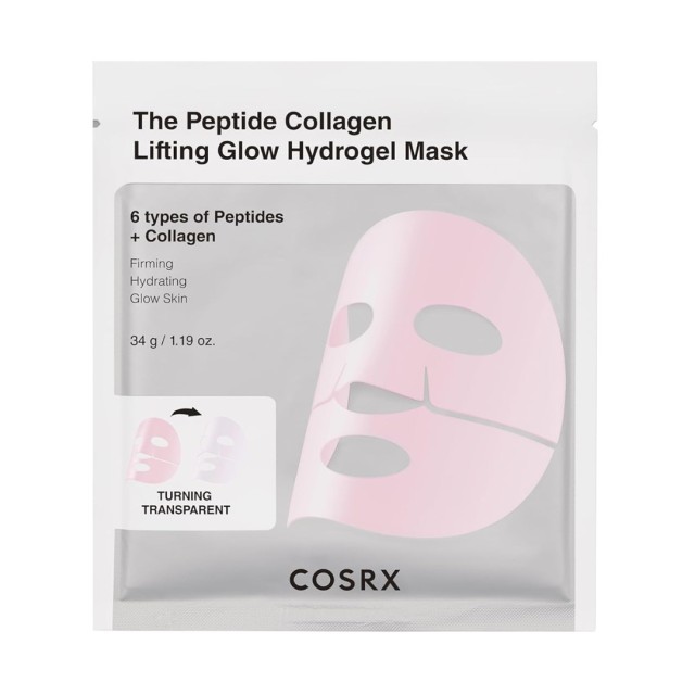 Cosrx Peptide Collagen Glow Hydrogel Mask – Μάσκα Προσώπου για Σύσφιξη, Ανόρθωση & Λάμψη 34g