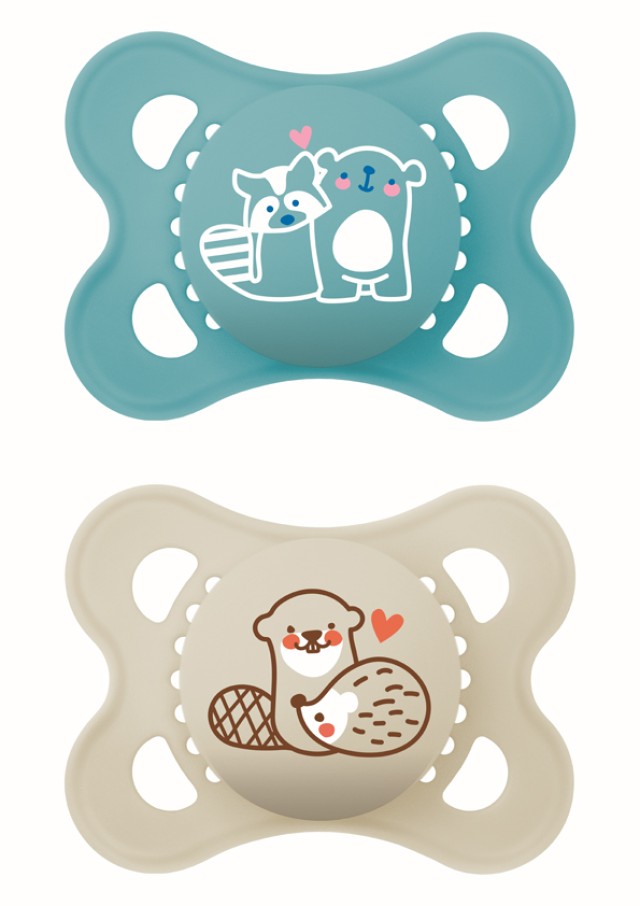 Mam Πιπίλα Original Αγόρι Σιλικόνης ( μπλέ & μπέζ ) 2-6 μηνών, 2τεμ