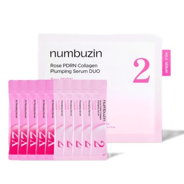 Numbuzin – Νο. 2 Rose PDRN Ορός Πηκτώματος Κολλαγόνου DUO Δοκιμαστικό Κιτ, 1,2mlχ10τεμ.