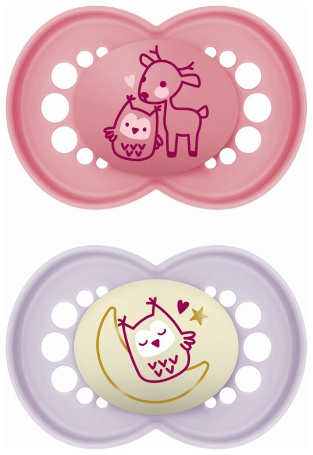 Mam Σετ Πιπίλες Day & Night 6-16 μηνών Koρίτσι ,2τμχ.