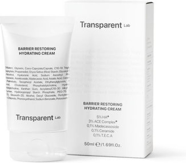 Transparent Lab Barrier Restoring Hydrating Cream 50ML- Κρέμα Φραγμού και Ενυδάτωσης 50ml