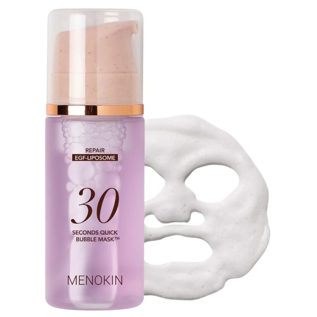 MENOKIN 30 Seconds Quick Bubble -Μάσκα Ομορφιάς Προσώπου για Ανάπλαση Με Λιπόσωμα EGF 95ml