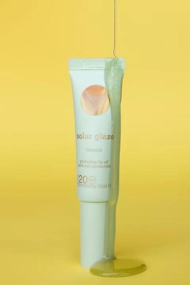 Laouta Solar Glaze SPF20- Plumping lip oil - Mint - Καθημερινή προστασία για τα χείλη με SPF20 & plumping effect