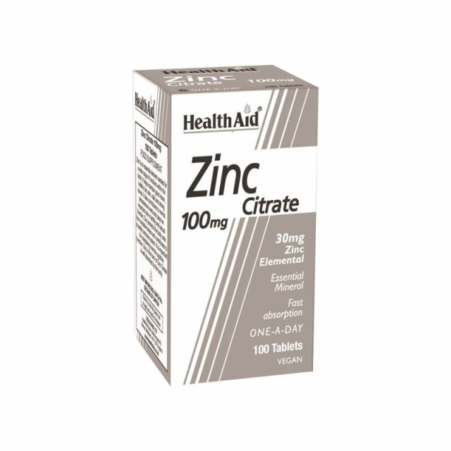 Health Aid Zinc Citrate 100mg Συμπλήρωμα Διατροφής με Ψευδάργυρο 100tabs
