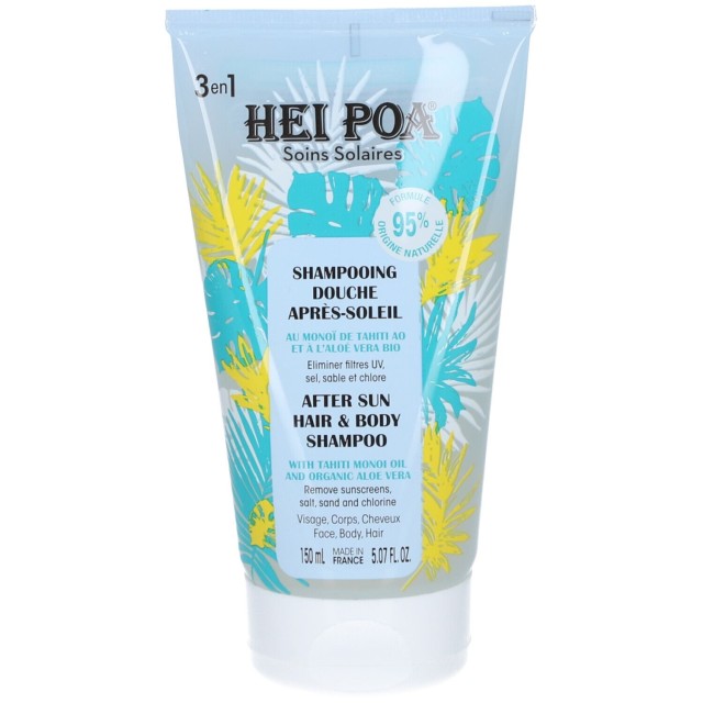 Hei Poa 3in1 After Sun Hair + Body Shampoo Καθαριστικό για Σώμα, Μαλλιά και Πρόσωπο με Tahiti Monoi Oil και Aloe Vera, 200ml
