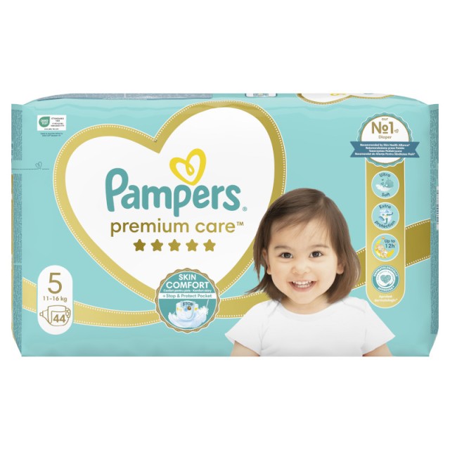 Pampers Premium Care Πάνες Μέγεθος 5 (11-16kg) 44 Τεμάχια