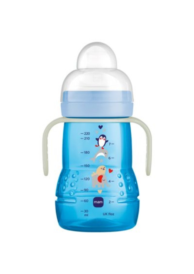 Mam Trainer+ Night Μπιμπερό Μετάβασης Γαλάζιο για 4+ μηνών 220ml