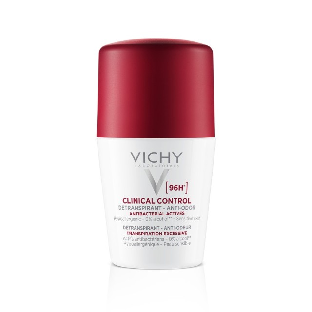 Vichy Clinical Control 96h Detranspirant Anti-Odor Deodorant Roll-on Αποσμητικό για Ευαίσθητες Επιδερμίδες 50ml