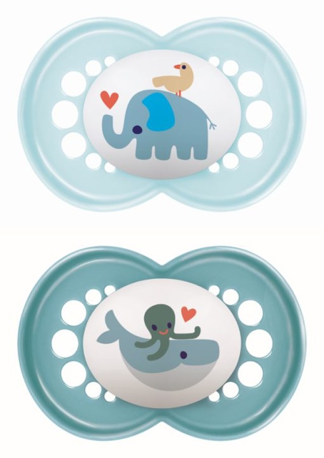 Mam Πιπίλες Σιλικόνης για 6-16 μηνών Original Σιελ/Μπλε 2τμχ