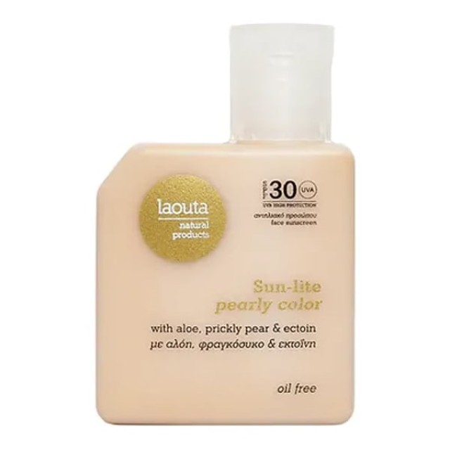 Laouta Sun-lite pearly color Αντηλιακό Προσώπου - Oil Free SPF 30,50ml