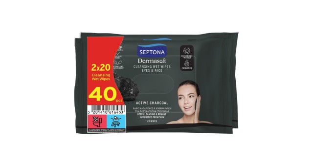 Septona Promo Daily Clean Detox Μαντηλάκια Ντεμακιγιάζ 2x20τμχ