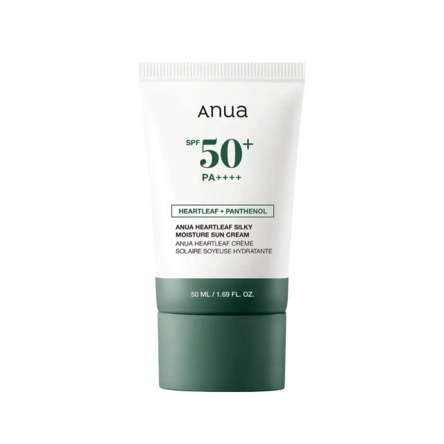 Anua Heartleaf Silky Moisture Sunscreen 50ml Ενυδατική Μεταξένια Κρέμα Υψηλής Αντηλιακής Προστασίας 50ml