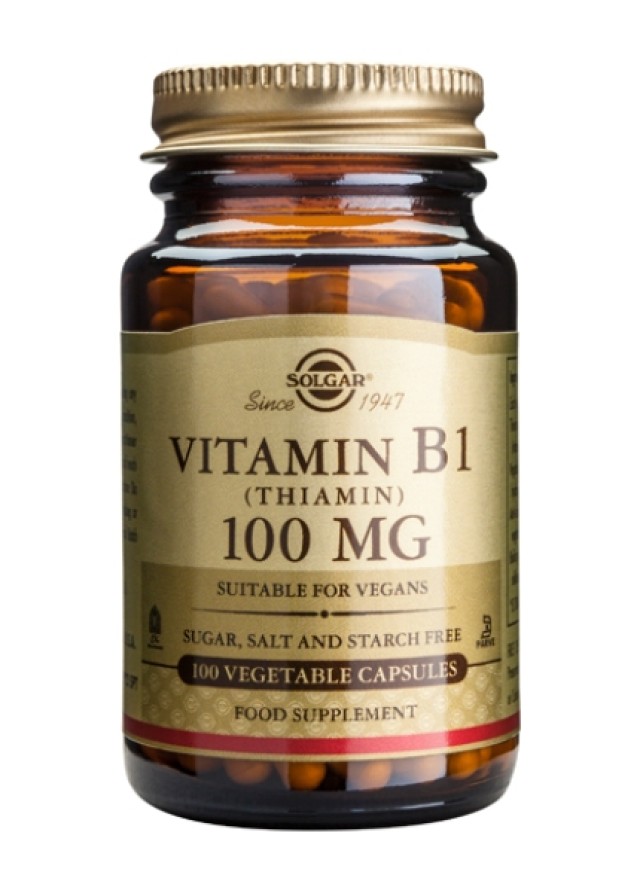Solgar Vitamin B1 (Thiamin) 100mg 100 Φυτικές Κάψουλες