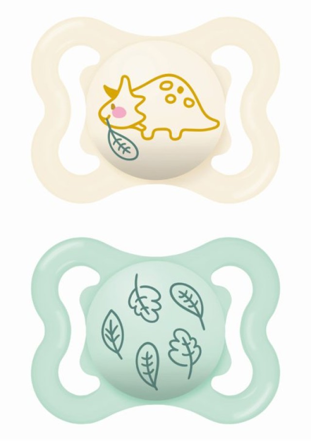 Μam Πιπίλα Supreme Σιλικόνης 2-6 μηνών Unisex τιρκουάζ & σομόν ,2τμχ.