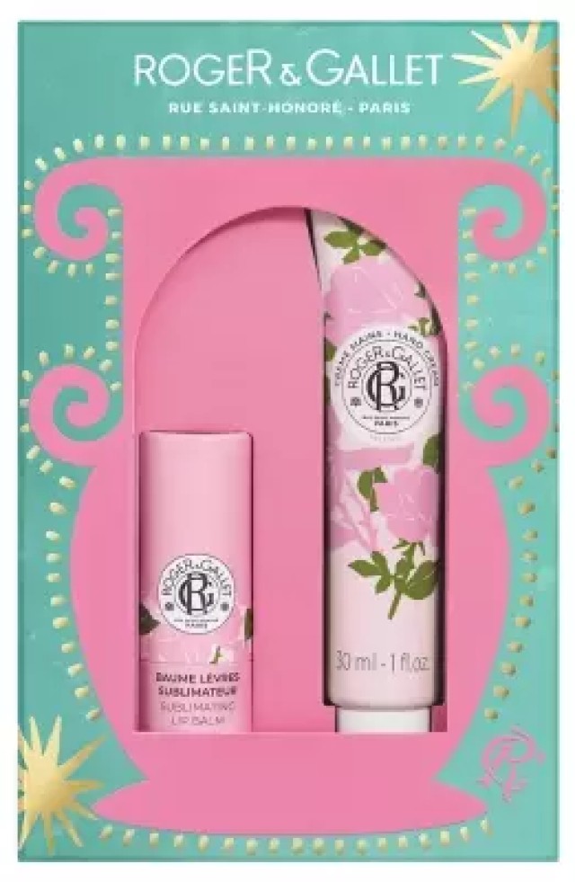 Roger & Gallet Rose Hand Cream 30 ml + Sublimating Lip Balm 3,5 g