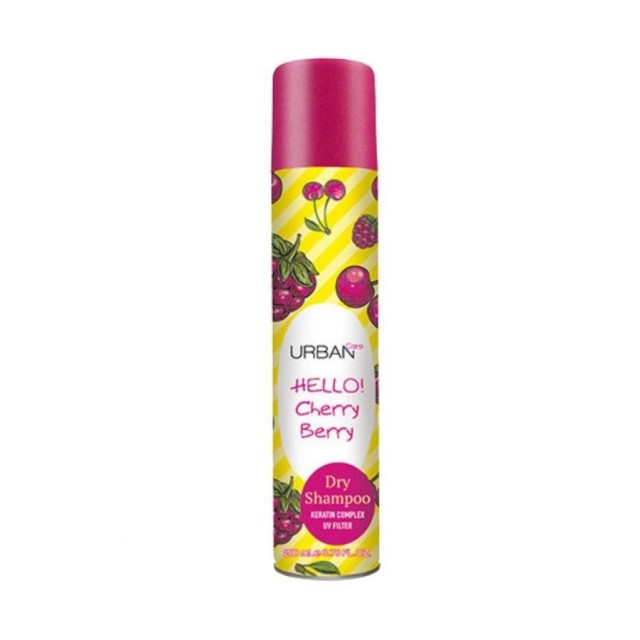 Urban Care Dry Shampoo HELLO! Cherry Berry- Ξηρό Σαμπουάν με υπέροχο άρωμα κόκκινων φρούτων 200 ml